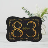 83日,誕生パーティー83日,ギャツビー,ブ素晴らしラック&金ゴールド 招待状 (スタンド正面)