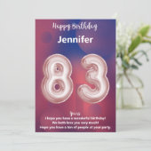 83歳のハッピーバースデーカード – エレガント (スタンド正面)