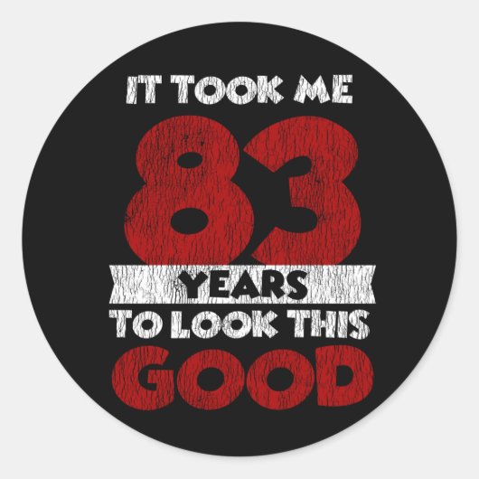 83歳の日に良い83番目の誕生日に見えた ラウンドシール (正面)