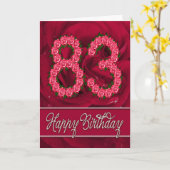 83歳の誕生日カード(バラと葉付) カード (黄色い花)