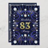 83歳の誕生日パーティー招待状　宝石がたくさん 招待状 (正面/裏面)