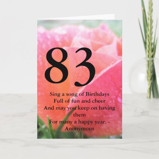83歳の誕生日 カード (正面)