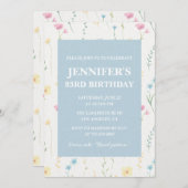 83歳エレガントの誕生日招待状フローラボホシック 招待状 (正面/裏面)