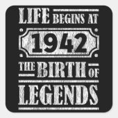 83歳1942年誕生伝説83誕生日 スクエアシール (正面)