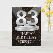 83番目の誕生日スポットライト名刺追加 カード (黄色い花)