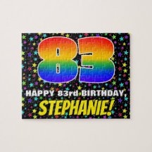 83番目の誕生日:おもしろい、カラフル星野パターン