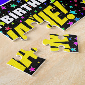 83番目の誕生日:おもしろい、カラフル星野パターン ジグソーパズル (側面)