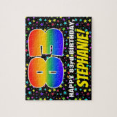 83番目の誕生日:おもしろい、カラフル星野パターン ジグソーパズル (縦)