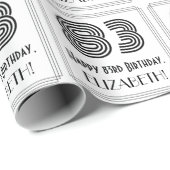 83番目の誕生日:インスパイアアールデコスタイル「83」 +名前 ラッピングペーパー (ロールコーナー)