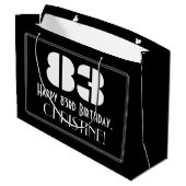 83番目の誕生日~インスパイアアールデコルック"83" +名前 ラージペーパーバッグ (裏面アングル)