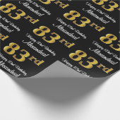 83番目の誕生日:エレガント贅沢なフェイク金ゴールドルック# ラッピングペーパー (角)