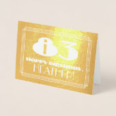 83番目の誕生日:名前+アールデコのインスパイア外観"83" 箔カード (正面)