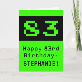 83番目の誕生日: Nerdy/オタク系のスタイル「83」と名前 カード
