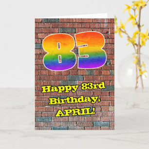 83誕生日:おもしろいグラフィティインスパイアレインボー83 カード