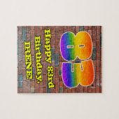 83誕生日:おもしろいグラフィティインスパイアレインボー83 ジグソーパズル (横)