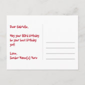 83誕生日:おもしろいハートパターン、レインボー83 ポストカード (裏面)