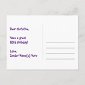 83誕生日-おもしろい花火パターン+虹83 ポストカード (裏面)