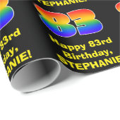 83誕生日:おもしろい、カラフルレインボーインスパイア# 83 ラッピングペーパー (ロールコーナー)