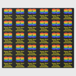 83誕生日:おもしろい、カラフルレインボーインスパイア# 83 ラッピングペーパー