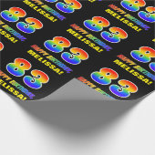 83誕生日:はっきりした,おもしろい,シンプル虹, 83 ラッピングペーパー (角)