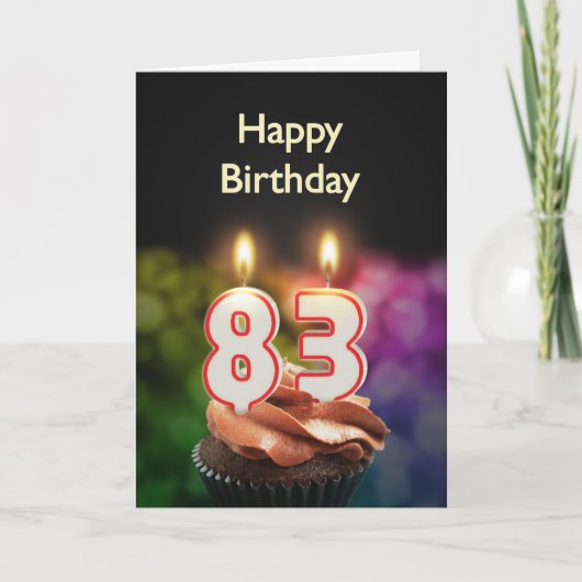 83誕生日(ケーキとキャンドル) カード (正面)