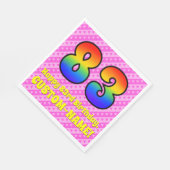 83誕生日:ピンクストライプのハート、レインボー# 83 スタンダードランチョンナプキン (角)