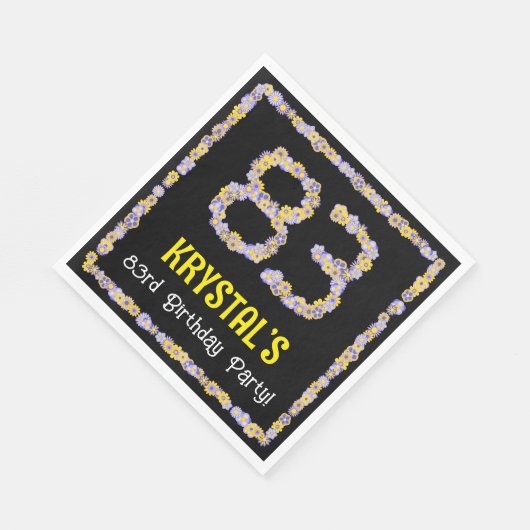 83誕生日:フローラ花数名前をカスタムする スタンダードランチョンナプキン (角)