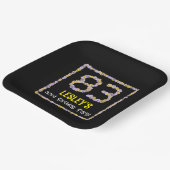 83誕生日:フローラ花数名前をカスタムする ペーパープレート (傾斜あり)