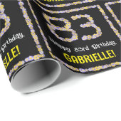 83誕生日:フローラ花数名前をカスタムする ラッピングペーパー (ロールコーナー)