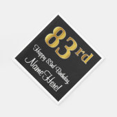 83誕生日～ラグジュアリーエレガントなフェイク金ゴールドルック# スタンダードランチョンナプキン (角)