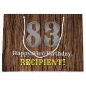 83誕生日: Country インスパイア Western  Look, Name ラージペーパーバッグ (正面)