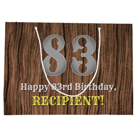 83誕生日: Country インスパイア Western  Look, Name ラージペーパーバッグ (裏面)