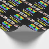 83誕生日: Rainbow "83"；写真カスタムと名前 ラッピングペーパー (角)