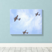 8355-ヴィンテージ第二次世界大戦飛行機 キャンバスプリント (インサイチュ (ウッドフロア))