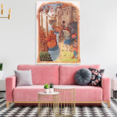 8378 Velin 745 f.1騎士馬、c.1350の キャンバスプリント (インサイチュ (リビング))