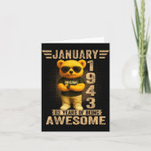 83 Year Old January 1943 Teddy Bear 83rd Birthday  カード (正面)
