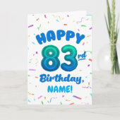 83rd Balloon Number Custom Name Birthday Card カード (正面)