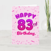 83rd Balloon Number Custom Name Birthday Card カード (正面)