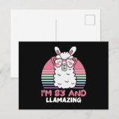 83rd Birthday Llamazing Llama 83 Year Old Birthday ポストカード (正面/裏面)