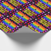 83rd Birthday: Loving Hearts Pattern, Rainbow # 83 ラッピングペーパー (角)