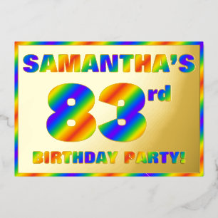 83rd Birthday Party —おもしろい、レインボースペクトル「83」 箔招待状