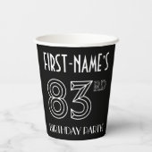 83rd Birthday Party:アールデコスタイル+名前をカスタムする 紙コップ (裏面)