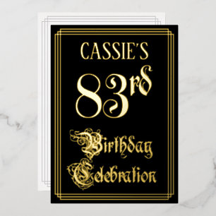 83rd Birthday Party – スクリプファンシートと名前をカスタムする 箔招待状