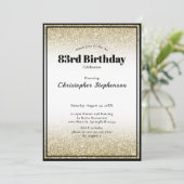 83rd Birthday Party Invitation in Black and Gold 招待状 (スタンド正面)