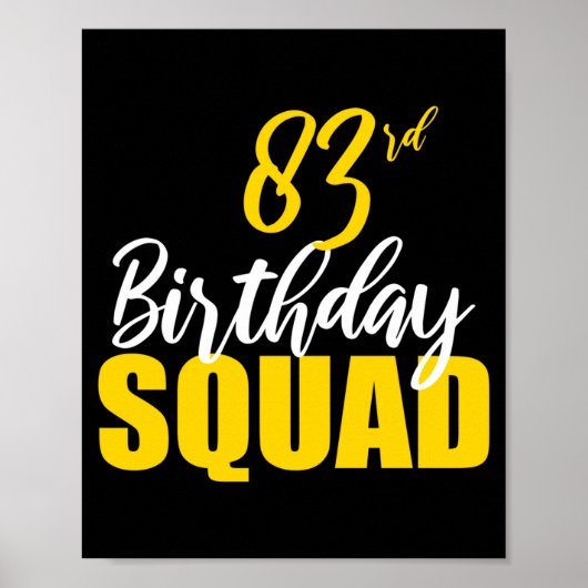 83rd Happy Birthday Squad Party Bday Family Group  ポスター (正面)