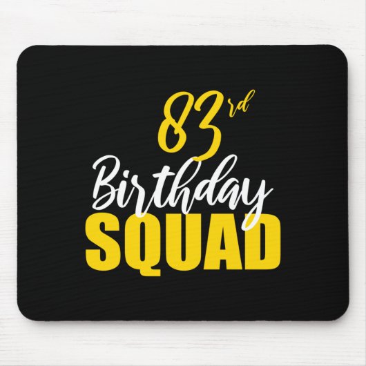83rd Happy Birthday Squad Party Bday Family Group  マウスパッド (正面)