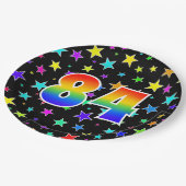 84イベント:はっきりした,おもしろい,レインボーカラフル84 ペーパープレート (アングル)