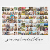 84モダンパーソナライズされた枚コラージュ フリースブランケット (正面(横))