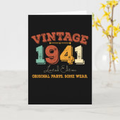 84歳おもしろい1941年ヴィンテージ84番目の誕生日ギフト カード (黄色い花)