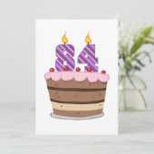 84歳のお誕生日ケーキ カード (スタンド正面)